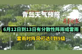 果然视频｜青岛天气预报：6月12日到13日有分散性阵雨或雷雨图片