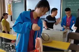 好实在！初三女生拎五花肉谢师恩图片