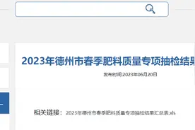 2023年山东省德州市春季肥料质量专项抽检结果公布图片