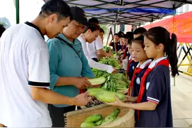 广西钟山县钟山镇第七小学：开展“七彩种植园”劳动成果义卖活动图片