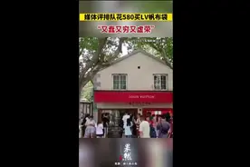 媒体评排队花580买LV帆布袋，“又蠢又穷又虚荣”图片