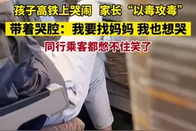 孩子高铁上哭闹，家长“以毒攻毒”，带着哭腔：我要找妈妈，我也想哭。同行乘客都憋不住笑了图片