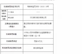 汉口银行违规被罚 通过贷款承接违约信托延缓风险暴露图片