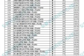 2023年提前批高职（专科）平行志愿投档最低分排名图片