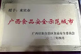 来宾市获“广西食品安全示范城市”荣誉称号图片