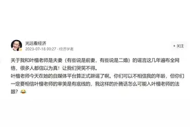 经济学者马光远澄清与叶檀是夫妻的传言，叶檀也表示二人就是好朋友图片