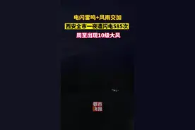 电闪雷鸣+风雨交加！昨夜西安全市累计闪电585次图片