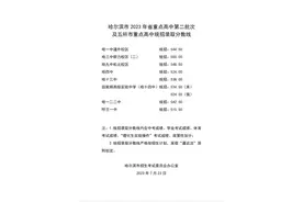 哈市2023年省重点高中第二批次及五所市重点高中统招录取分数线公布！图片