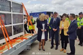 “圆梦”回国 法国总统夫人送行图片