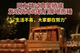 网友路过高架桥底发现货车司机们席地而睡！“生活不易，大家都在努力”图片