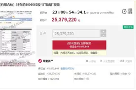800万股新研股份A股2537万元司法拍卖 为第三大股东持股图片