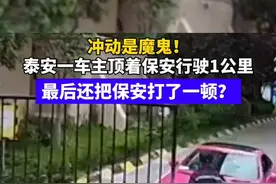 泰安一车主驱车顶着保安行驶1公里，最后还把保安打了一顿？图片