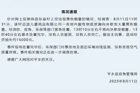 河北邢台天空出现大面积黄烟，官方通报：酸性物质泄漏，无人员伤亡图片