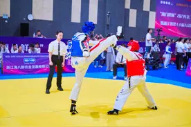 前踢、横踢、旋风踢！长三角600多名跆拳道小选手台州三门比高下图片
