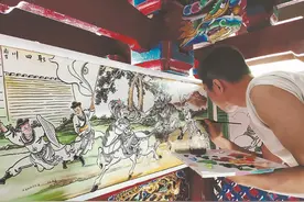 古建彩绘匠人陈志军：笔下有神 壁上生花图片