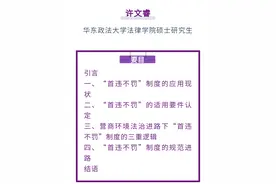 许文睿｜“首违不罚”制度的理解与适用图片