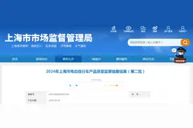 上海市市场监管局公布2024年电动自行车产品质量监督抽查结果（第二批）图片