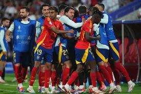 西班牙队4比1格鲁吉亚队！近5届4次跻身欧洲杯8强，将战德国队图片