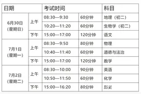 2024广东中考时间表出炉：6月30日-7月2日考试图片