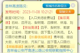 【提醒】吉林省多个高速口关闭图片