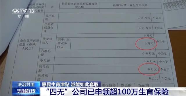 央视曝光：仅有15名员工的公司却有13人集中生育，不用上班还涨几倍工资	，申领超100万元生育保险！详情披露→
