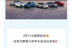 每台补贴4000元，龙岗鸿蒙智行购车补贴来袭，深圳三十余家门店可参与活动图片