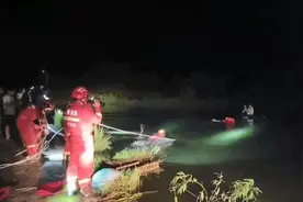 姐妹两人陌生夜路行车落入池塘→图片