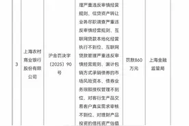 海量财经丨上海农商银行涉“18宗罪”被罚860万元 2月有人被禁业五年图片