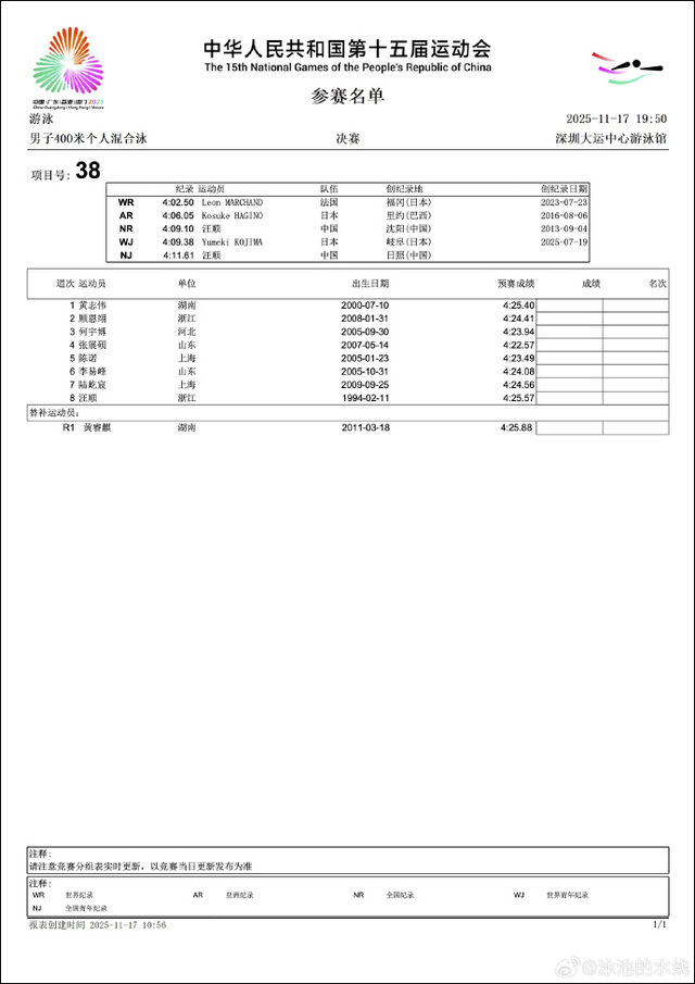 小组第一变犯规！全运会男子4×100米混合接力	，汪顺、董亦凡、洪金权	、何峻毅无缘决赛