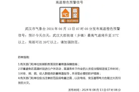 高温橙色预警！武汉部分地区最高气温39℃以上图片