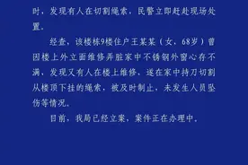 “女子12楼高空作业遭割安全绳？”警方通报图片