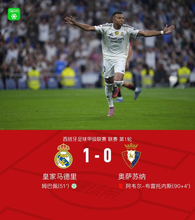 皇马1-0奥萨苏纳迎开门红