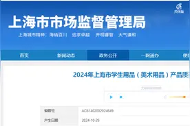 2024年上海市学生用品（美术用品）产品质量监督抽查结果公布图片