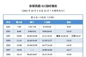 出行请注意！国庆假期北京市郊铁路S2线运营有调整图片