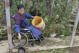 涪陵：身残志坚 这位老人撑起自强梦图片