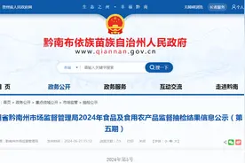 贵州省黔南州市场监督管理局2024年食品及食用农产品监督抽检结果信息公示（第五期）图片