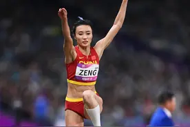 女子三级跳远摘银，广东选手曾蕊连说“对不起”图片
