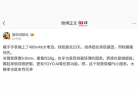 消息称荣耀 Fit 手表新品配备495mAh电池图片