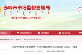 内蒙古赤峰市市场监督管理局关于99批次食品抽检情况的通告〔2024〕21号图片