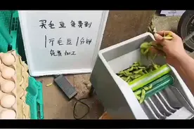 南京菜场出现剥毛豆神器，一斤一分钟搞定图片