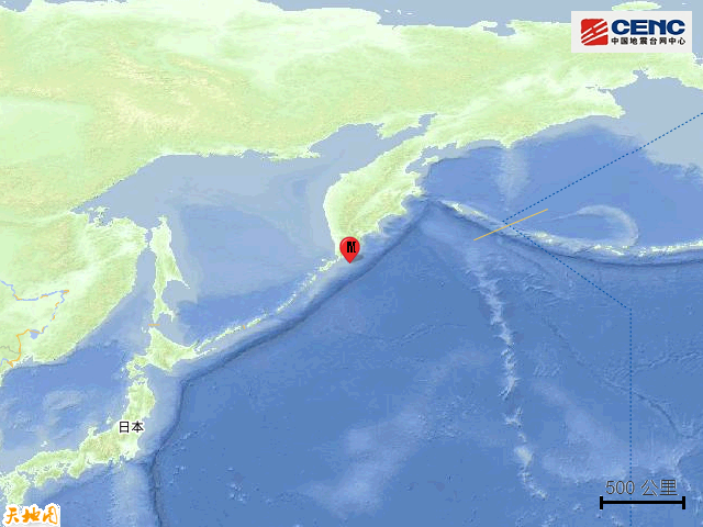 千岛群岛附近海域发生6.7级地震