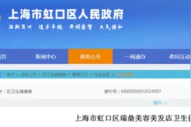 上海市虹口区瑞鼎美容美发店卫生健康行政处罚案图片