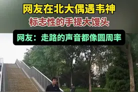 网友在北大偶遇韦神，标志性的手提大馒头，网友：走路的声音都像圆周率图片