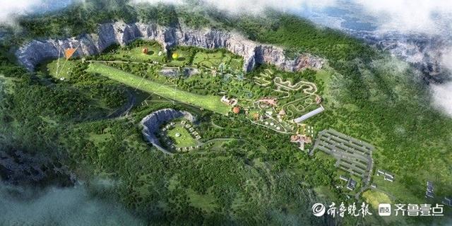 济南历城区新增一处探险公园，“矿谷之眼”主体完成吊装