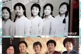 一位阿姨晒出 45年前学生时代的合照，和如今合照对比，网友:笑容依旧，难能可贵！图片