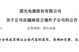 国光电器股份有限公司在越南设立境外子公司图片