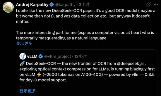 DeepSeek的新模型很疯狂：整个AI圈都在研究视觉路线，Karpathy不装了