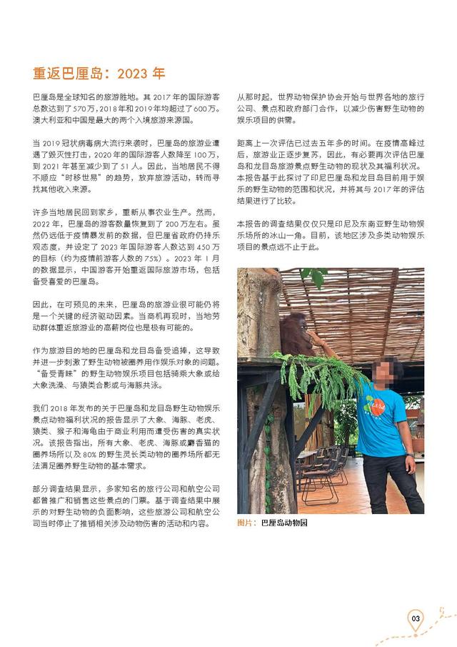 巴厘岛野生动物旅游娱乐景点现状报告（执行摘要）