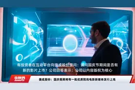 捷成股份：国庆假期将有一批优质院线电影新媒体发行上线