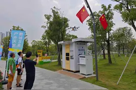 美团无人机深圳笔架山体育公园航线开航图片